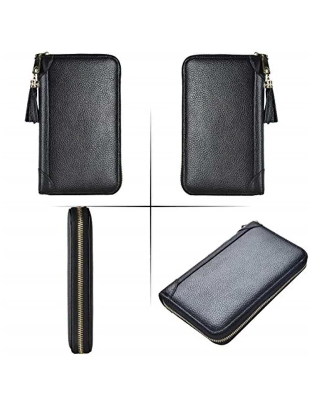 Women's Credit Card Holder Wallet Zipper Leather Case Purse RFID Blocking